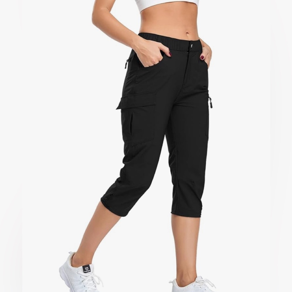 GymBrave Women's Hiking Cargo Pants Quick Dry Outdoor Capris -XXL (Navy) - Picture 8 of 13